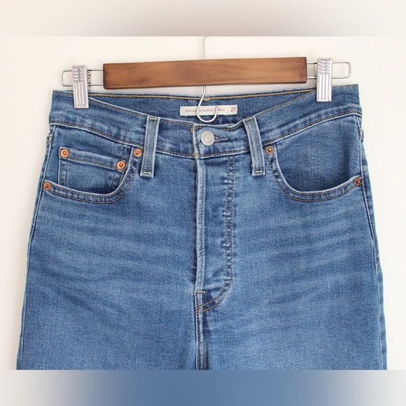 Levi’s Ribcage Straight Ankle Jeans Size 27 - Picture 7 of 13